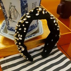 Black Mixed Crystal Lele Sadoughi Headband